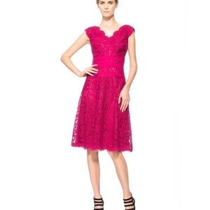 Tadashi SHOJI Pink Lace Cocktail Dress Size 10